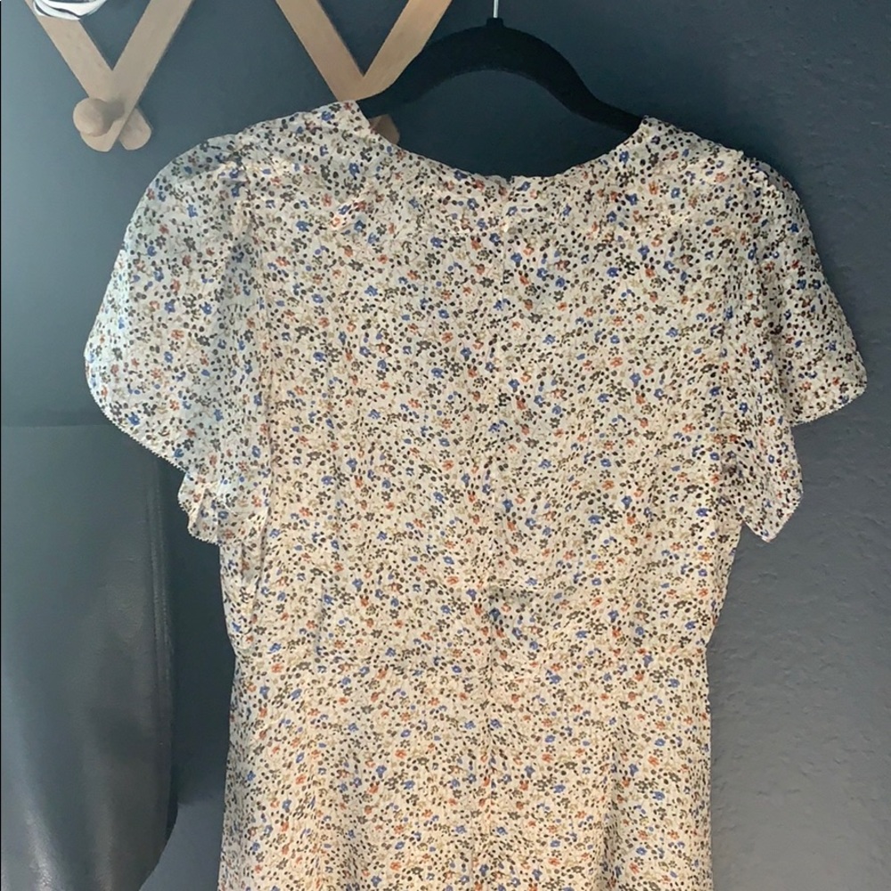 Madewell Silk Ruffle-Neck Mini Dress - Picture 3 of 4